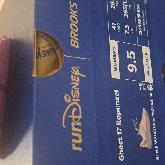 NEW,Brooks,Ghost 17,runDisney,Rapunzel,Tangled shoe,sizes (9.5/9.0) Medium (B) - Picture 11 of 16